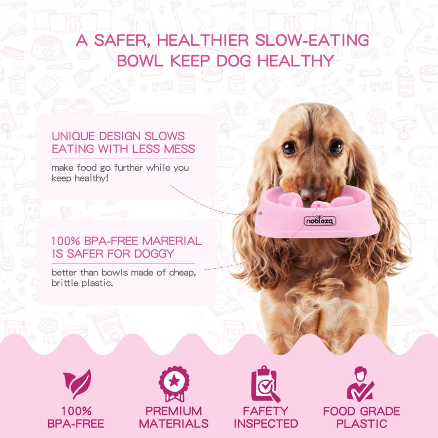 Nobleza Comedero antivoracidad rosa para Perros thumbnail