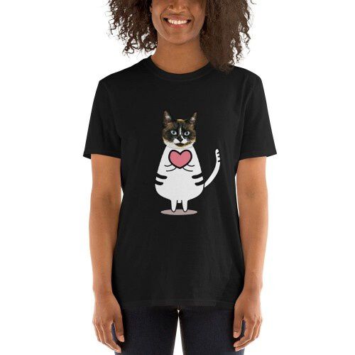 Mascochula camiseta mujer enamorao personalizada con tu mascota negro thumbnail