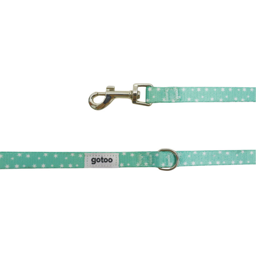 Gotoo Set Correa y Collar estampado con estrellas verde para perros, , large Imagen numero 11