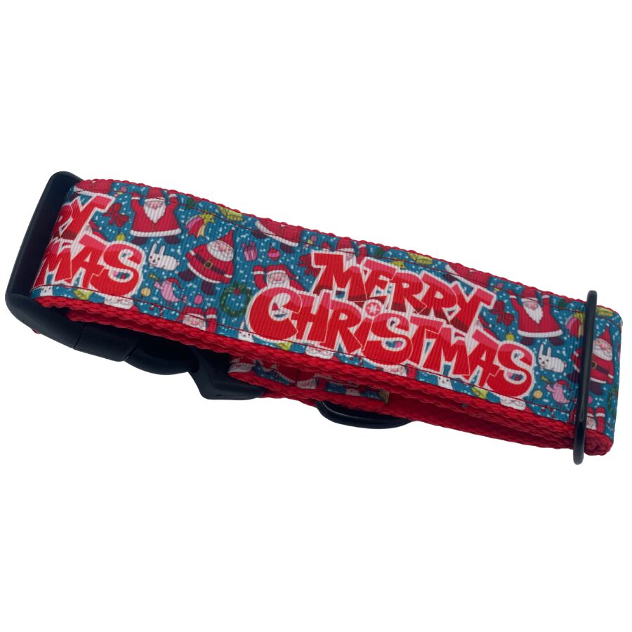 EGV - Collar Martingale Navidad 4 cm ancho, Collar galgo hecho a mano en Espa&ntilde;a (Merry Christmas), , large Imagen numero 4