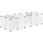 Pawhut Valla para Mascotas DIY con 20 Paneles de Resina Parque para Animales Pequeños Jaula Modular para Cobayas Conejos Chinchillas 175x70x45 cm Blanco, , large indicador imagen numero 1