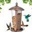 COSTWAY Comedero 2 en 1 de Metal para P&aacute;jaros Silvestres, Comedero Solar con Techo y 2 Tubos para P&aacute;jaros al Aire Libre,Comedero para Semillas de Aves Separadas, Decoraci&oacute;n de Jard&iacute;n y Patio, , large indicador imagen numero 1