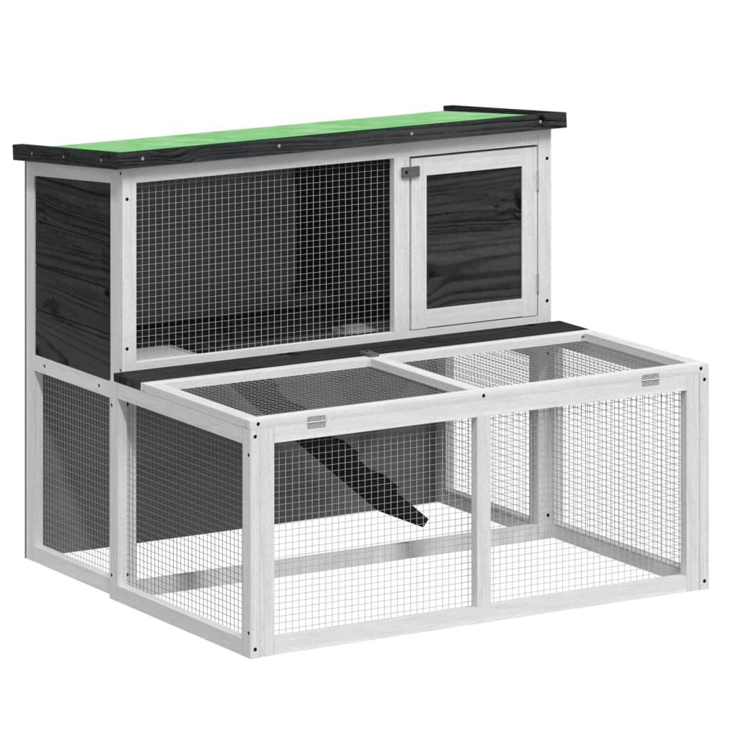 VidaXL Conejera Exterior de madera de pino gris thumbnail