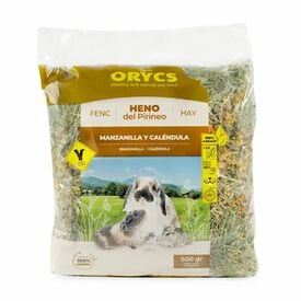 Heno con Manzanilla y Cal&eacute;ndula ORYCS heno natural premium procedente de praderas del Pirineo 500 g