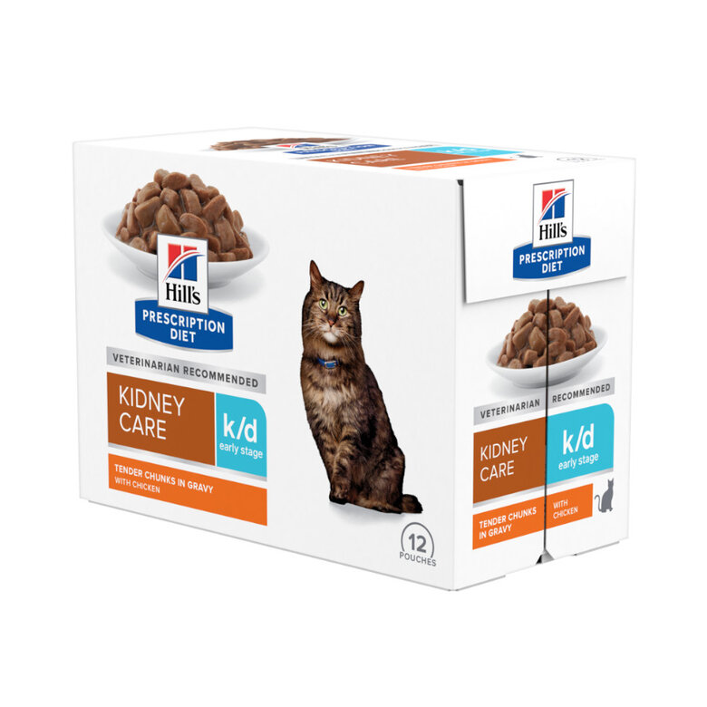 48 sobres x 85 g Hill's Prescription Diet Early Stage Kidney Care k/d Pollo sobre en salsa para gatos ¡Pack ahorro!