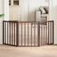 vidaXL Puerta para perros plegable 3 paneles madera álamo marrón 150cm, , large indicador imagen numero 2