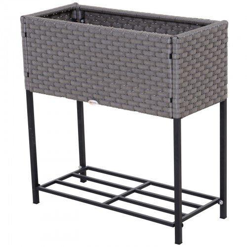 Jardinera rectangular Outsunny para balc&oacute;n color Gris, , large Imagen numero 1