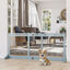 PawHut Barrera de Seguridad para Perros Extensible Barrera para Perros en Casa de Madera para Puerta Escalera Pasillo 104-183x36x69 cm Gris, , large indicador imagen numero 2