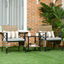 Outsunny Conjunto de Muebles de Jardín de 3 Piezas Juego de 2 Sillas y Mesa de Ratán con 2 Cojines Acolchados y Marco de Acero para Terraza Balcón Exterior Marrón, , large indicador imagen numero 2