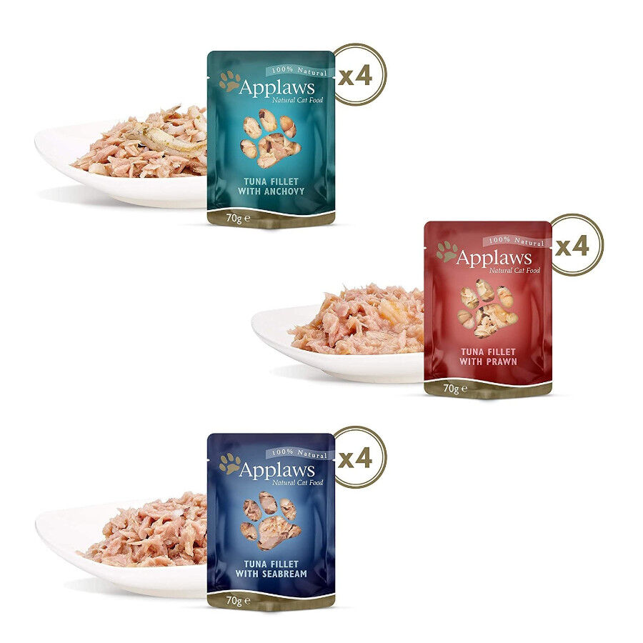 12 sobres x 70 g Applaws Selecci&oacute;n de Pescado sobre para gatos - Multipack, , large Imagen numero 2