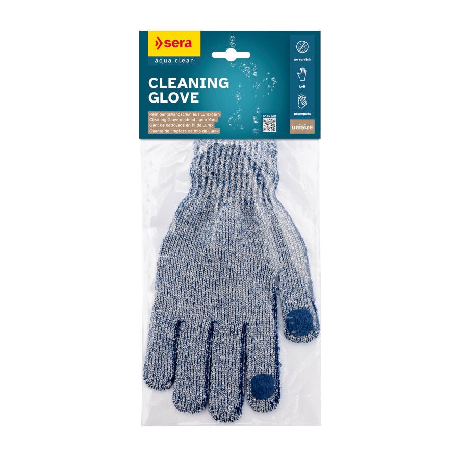 Sera Aqua Clean Guantes para limpieza de acuarios de hilo de Lurex