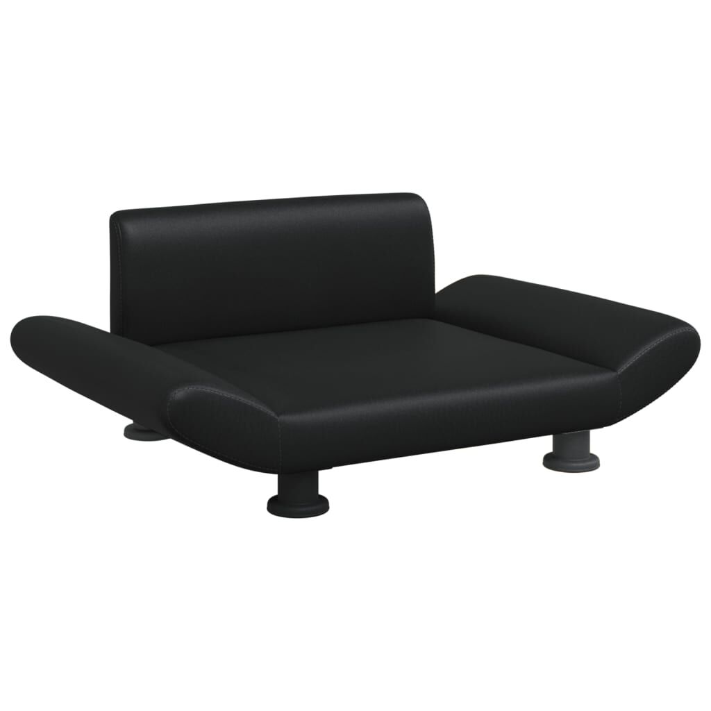 vidaXL Cama para perros de cuero sint&eacute;tico negra 70x45x28 cm, , large Imagen numero 1