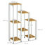 Outsunny Soporte para Plantas Estantería para Flores Soporte para Exhibición de Macetas con 7 Estantes y Marco de Acero para Interiores Exteriores 65x23x94,5 cm Natural y Blanco, , large indicador imagen numero 3