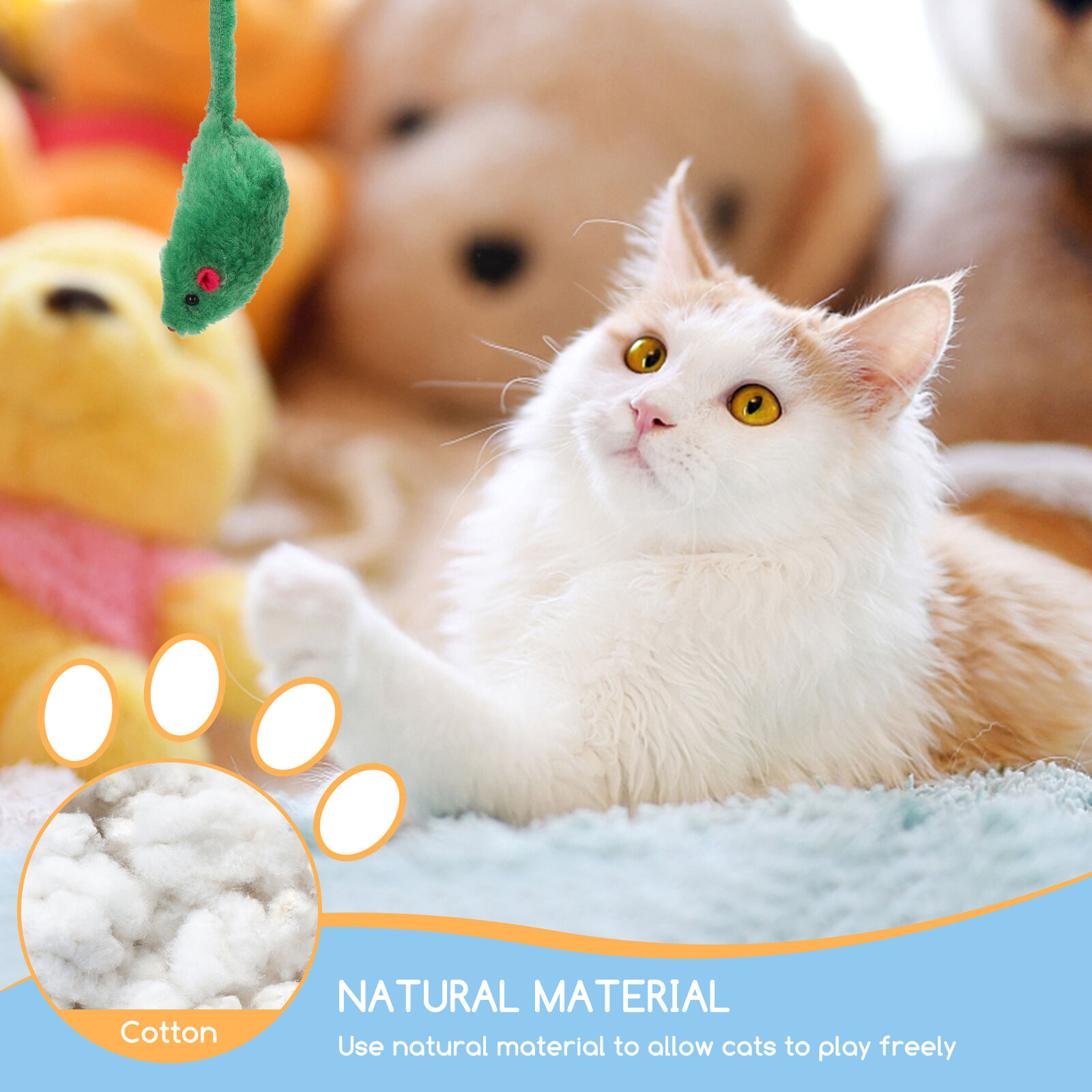 Nobleza-Juguetes para Gatos,Ratones para Gatos,6 Piezas 7,5cm, Que juegan a Masticar Dientes Limpieza Realista Juguete,Gatos Perros Simulaci&oacute;n Juguete de Rat&oacute;n,Colores Variados, , large Imagen numero 4