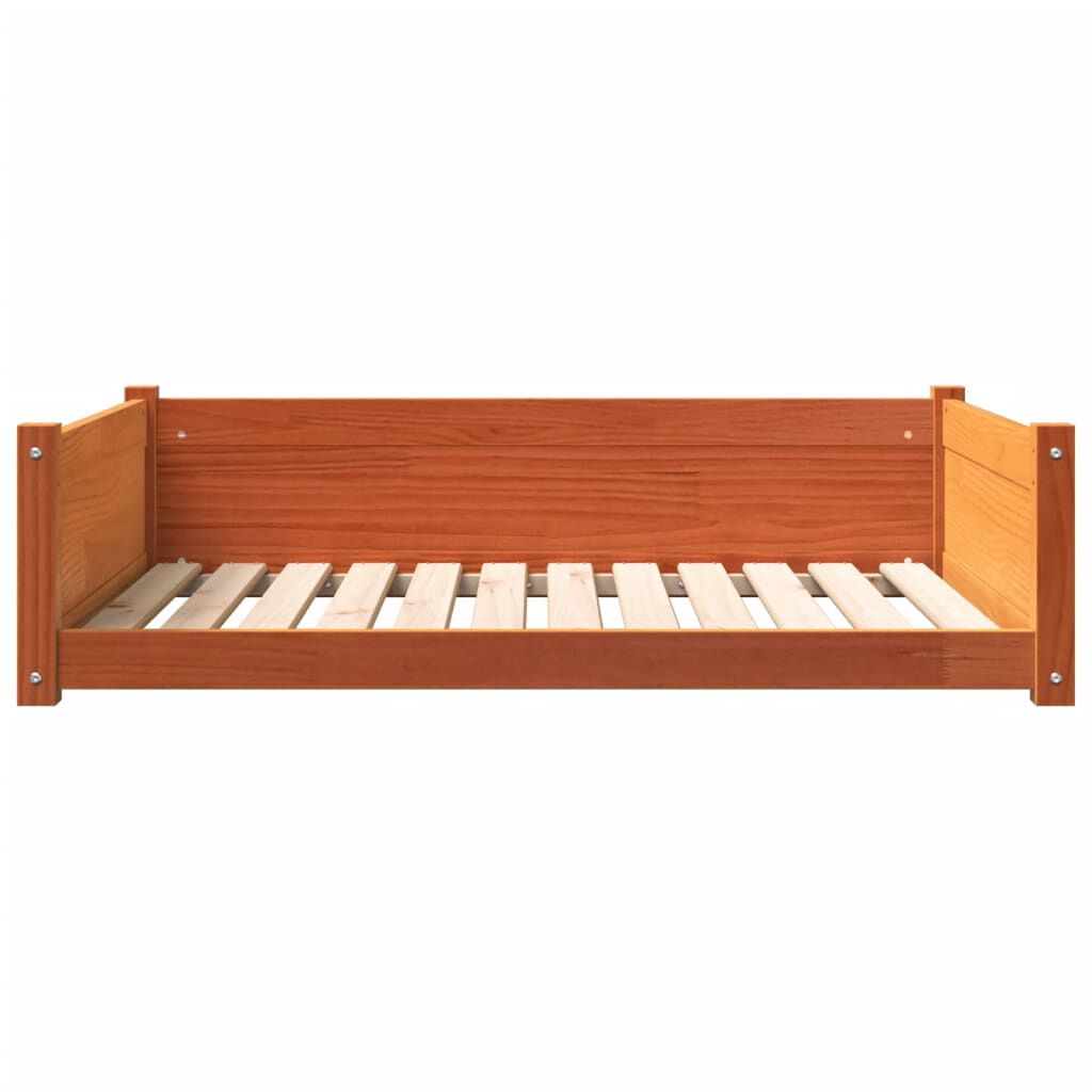 vidaXL Cama para perros madera de pino marr&oacute;n cera 105,5x75,5x28 cm, , large Imagen numero 4
