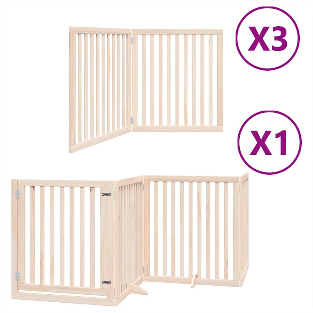 vidaXL Puerta para perros plegable 10 paneles madera de &aacute;lamo 800 cm, , large Imagen numero 6