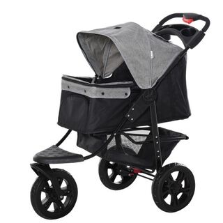 PawHut Cochecito de paseo plegable para mascotas color Gris