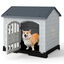 COSTWAY Casa para Perros Plegable de Pl&aacute;stico, Refugio para Mascotas Resistente a la Intemperie con Bandeja de Inodoro, Puerta con Cerradura, Techo Inclinado, Jaula de Interior Exterior para Cachorros Gatos, , large indicador imagen numero 1
