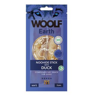 Woolf Earth Noohide L Barrita para perros con Pato