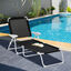 Outsunny Tumbona Reclinable y Plegable de Jard&iacute;n con Respaldo Ajustable en 4 Posiciones Marco de Metal TextelineTranspirable 186x66x80 cm Negro, , large indicador imagen numero 2