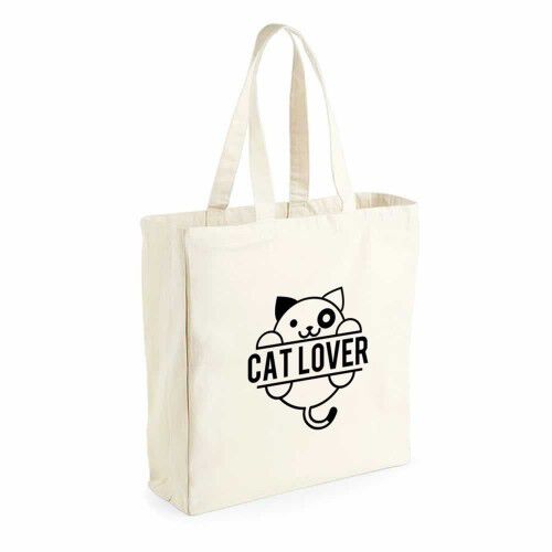 Bolsa saco &quot;Cat Lover&quot; color Blanco