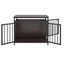 COSTWAY Jaula para Perros, Mesa Auxiliar con Tres Puertas y Parte Superior Hueca, Casa para Perros de Madera y Metal Resistente a Mordidas, Jaula para Perro Peque&ntilde;o y Mediano, R&uacute;stica Marr&oacute;n, , large indicador imagen numero 1