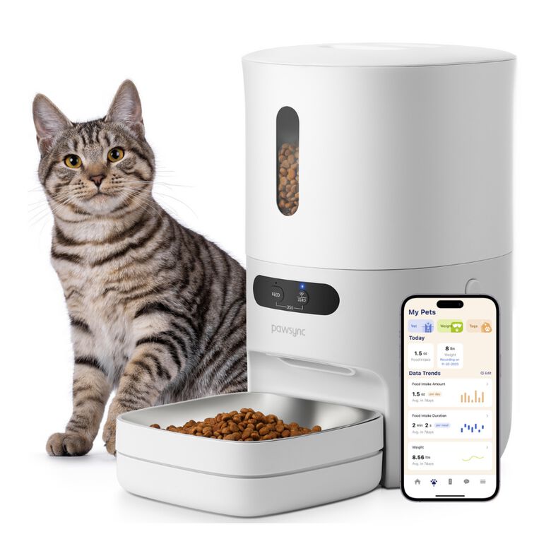 Pawsync Comedero automático inteligente con diseño elegante para perros y gatos thumbnail