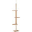 PawHut Árbol para Gatos del Suelo al Techo 43x27x228-260 cm Torre para Gatos con Altura Ajustable 4 Plataformas Espaciosas y Poste de Sisal Marrón, , large indicador imagen numero 1