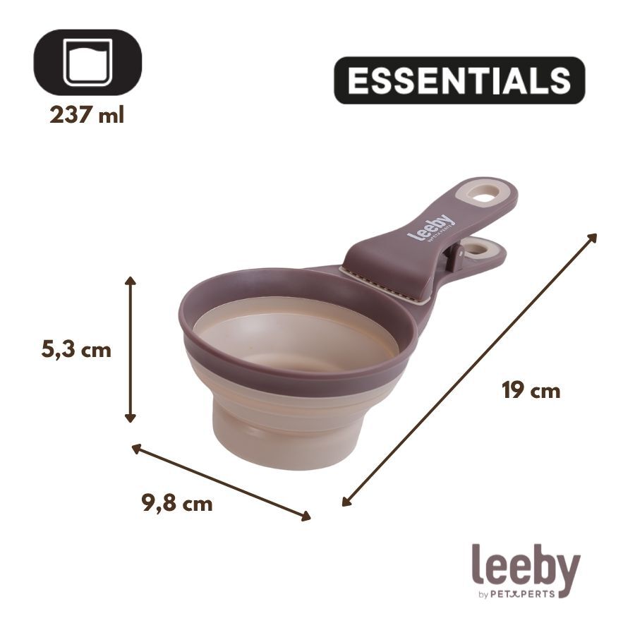 Leeby Cuchara Medidora Plegable Marr&oacute;n para perros y gatos, , large Imagen numero 4