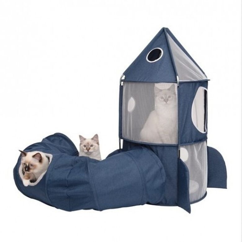 Refugio plegable Catit Vesper Rocket para gatos color Azul thumbnail