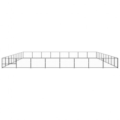 Vidaxl perrera con cable de acero negro para perros, , large Imagen numero 13