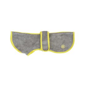 Pet and Co Set Wrappy Set Bata De Baño y Guante Spa Set Bata De Baño Gris Perros