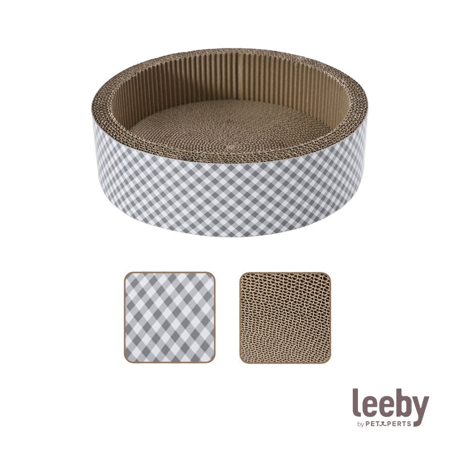 Leeby Domingo cama rascador de cartón vichy para gatos thumbnail