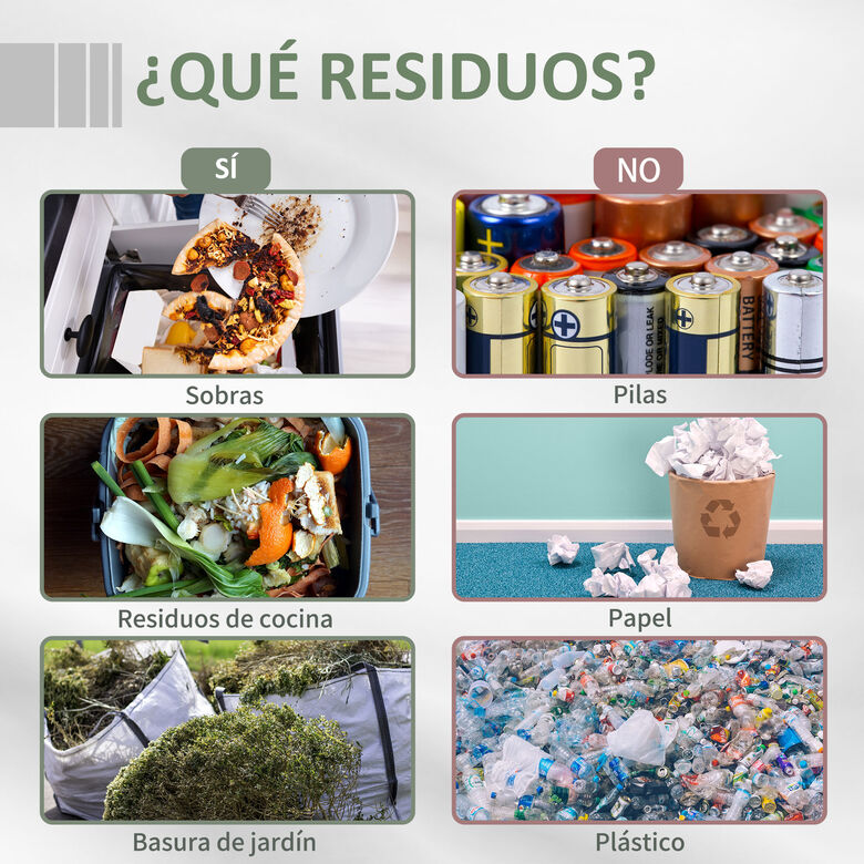 Outsunny Compostador de Tambor giratorio Gris para jardín thumbnail