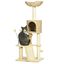 PawHut Árbol Rascador para Gatos de 116 cm Torre para Gatos Interior con Postes para Rascar Cama Cueva de Espadañas Rampa y Bolas 45x40x116 cm Beige, , large indicador imagen numero 1