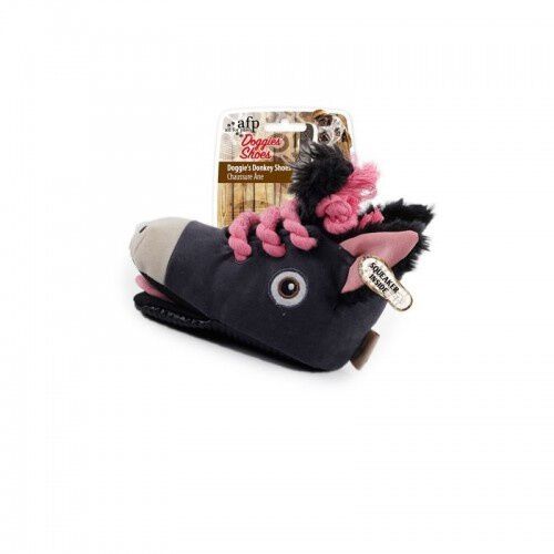 All for paws burro doggy's zapatillas de peluche negro para perros, , large Imagen numero 1