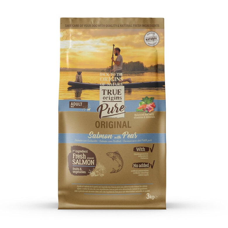 3 kg True Origins Pure Adult Mini Salmón pienso para perros