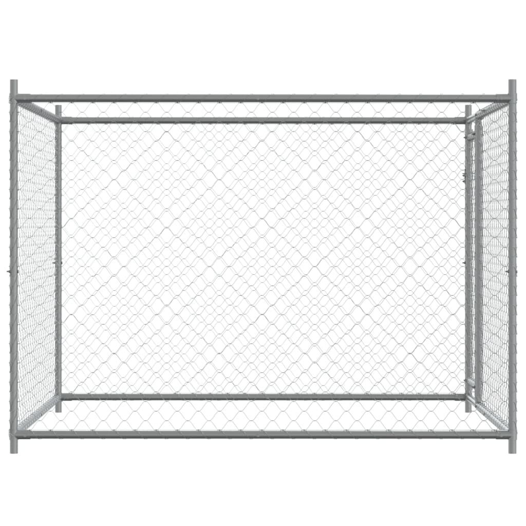 vidaXL Jaula de perros con puerta acero galvanizado gris 10x2x1,5 m, , large Imagen numero 12