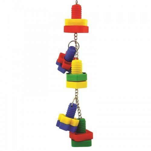 Juguete multitornillos para loros color Variado