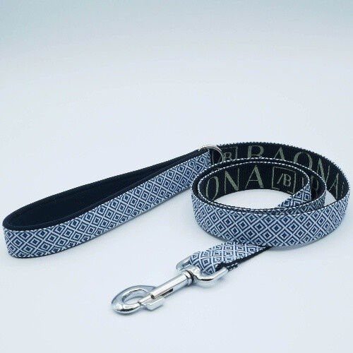 Baona collar zanz&iacute;bar de nylon reciclado azul y blanco para perros, , large Imagen numero 1