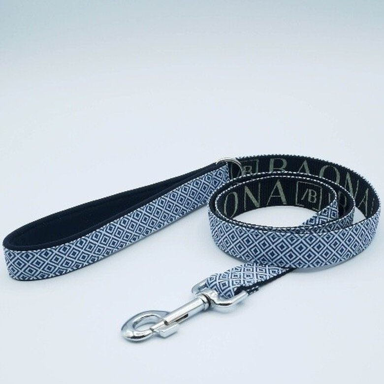 Baona collar zanzíbar de nylon reciclado azul y blanco para perros, , large image number null