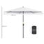 Outsunny Sombrilla de Jardín Ø292x250 cm con Manivela Parasol Exterior con Mecanismo de Inclinación y Poste Desmontable de Metal para Terraza Piscina Patio Blanco, , large indicador imagen numero 3