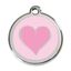 Placa identificativa Acero Inoxidable Esmalte Corazón Rosa Rosa para perros, , large indicador imagen numero 1