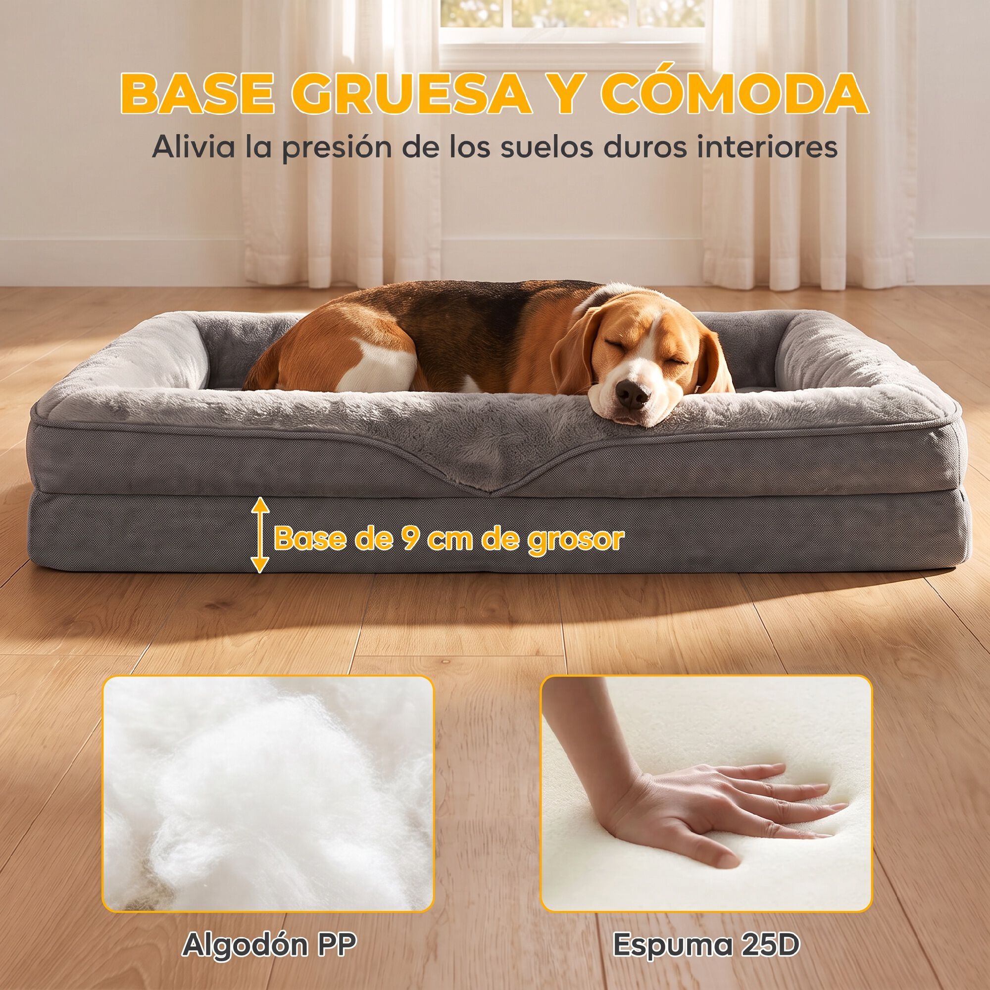 PawHut Cama para Perro Gris, , large Imagen numero 5