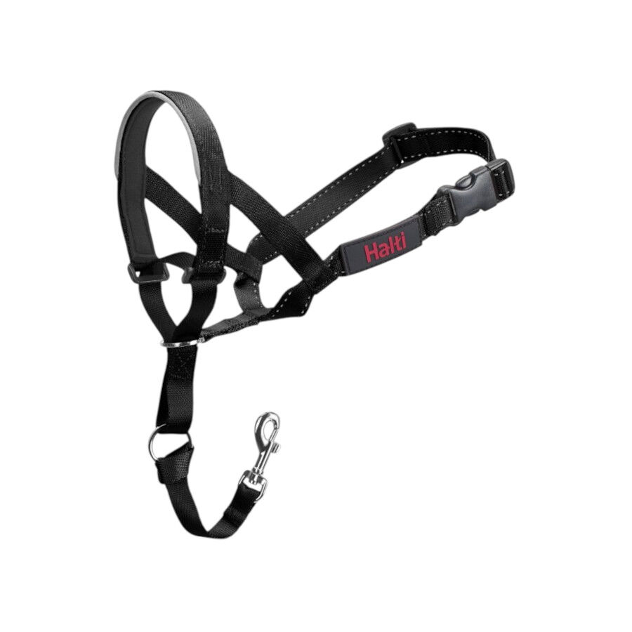 Halti collar con bozal de tela negro para perros thumbnail