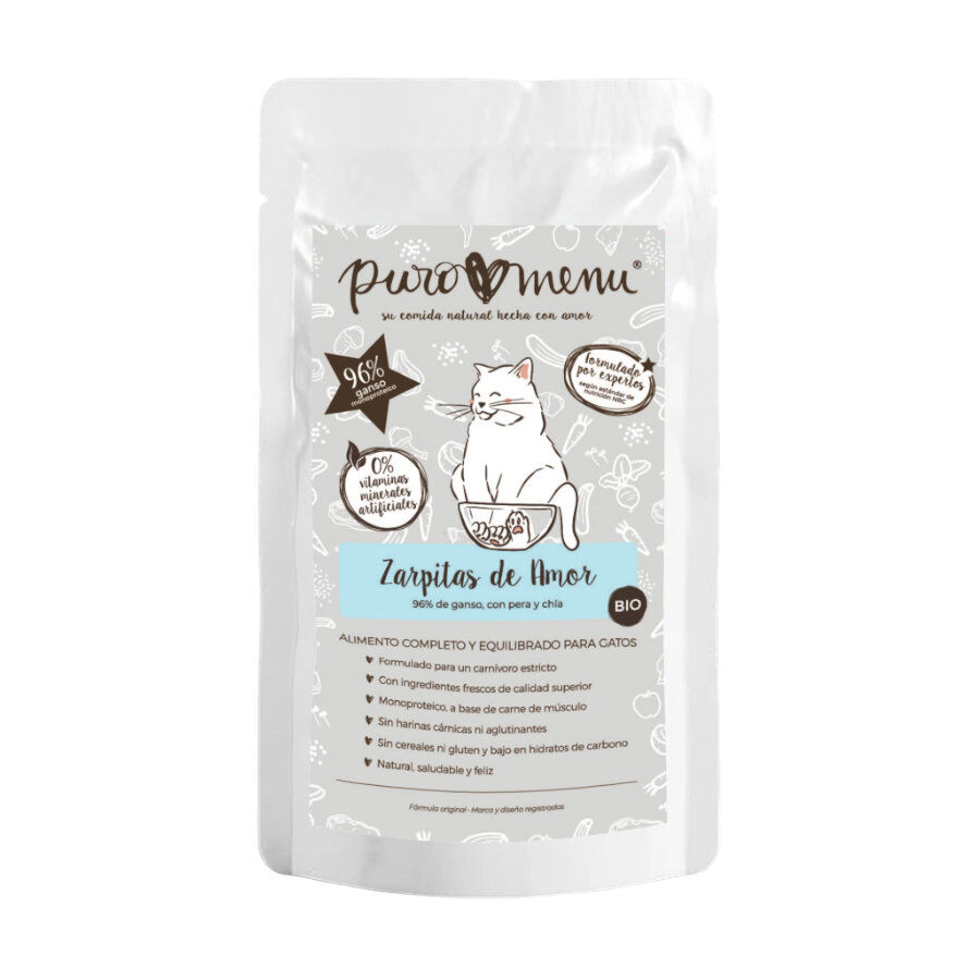 100 g Puromenu Zarpitas de Amor Bio Ganso sobre para gatos, , large Imagen numero 1