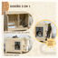 PawHut Arenero para Gatos de Madera con 2 Puertas Mueble Arenero para Gatos con Cama Cojín Suave 3 Plataformas y Postes de Sisal 107x54x70 cm Roble, , large indicador imagen numero 4
