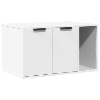 vidaXL Mueble arenero para gatos madera ingeniería blanco
