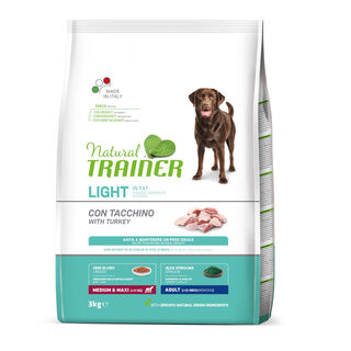 Natural Trainer Adult Light in Fat Medium&Maxi Pavo pienso para perros