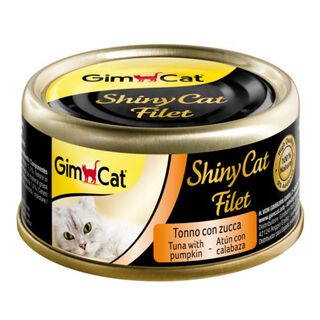 GimCat Shiny Filet atún con calabaza lata para gatos